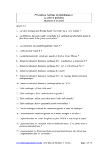 Physiologie normale et pathologique : (Cardio et pneumo) Question