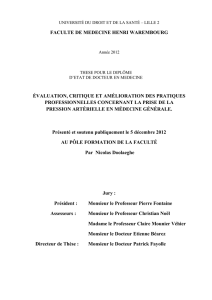 FACULTE DE MEDECINE HENRI WAREMBOURG ÉVALUATION