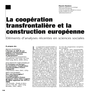 la coopération transfrontalière et la construction européenne