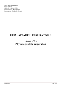 UE12 : APPAREIL RESPIRATOIRE Cours n°5 : Physiologie de la