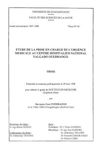 Etude de la prise en charge de l`urgence médicale au - BEEP-IRD