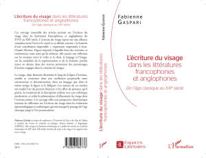 L`écriture du visage dans les littératures francophones et anglophones