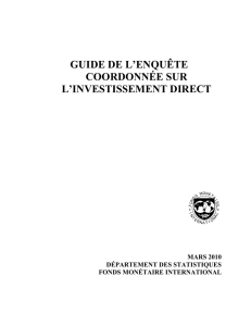 Guide de l`enquête coordonnée sur l`investissement direct