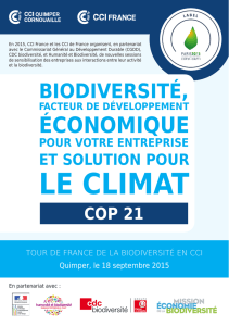 "Biodiversité et entreprises" 18 septembre 2015