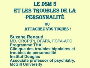DSM-5 et trouble de la personnalité - Institut universitaire en santé