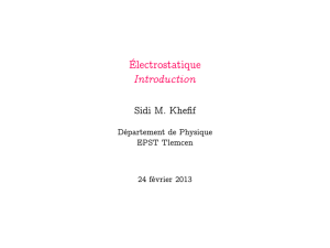Électrostatique Introduction