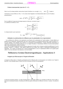 Réflexions d`ondes Electromagnétiques : Applications II