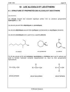 les alcools et les éthers