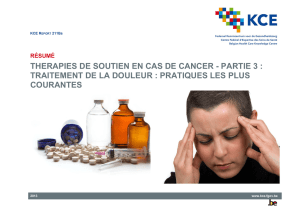 THERAPIES DE SOUTIEN EN CAS DE CANCER - PARTIE 3