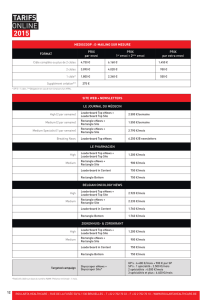 nos tarifs - Roularta HealthCare