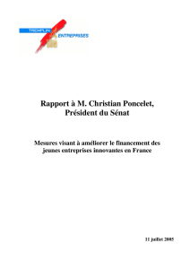 Rapport à M. Christian Poncelet, Président du Sénat