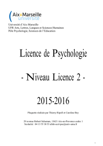 PLAQUETTE DE PSYCHOLOGIE Licence 2