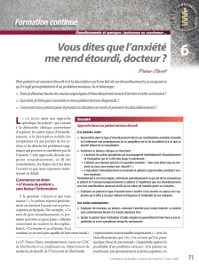 Vous dites que l`anxiété me rend étourdi, docteur?