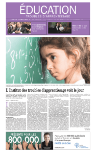 Cahier du 10 Octobre 2015 - Institut des troubles d`apprentissage