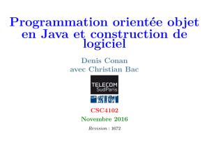 Programmation orientée objet en Java et construction de logiciel