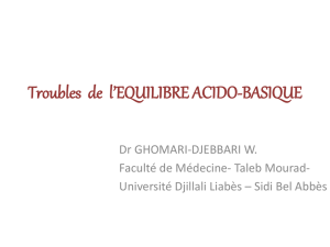 equilibre acido-basique - Université Djillali Liabes