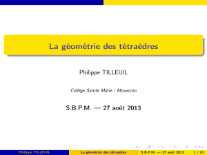 Philippe Tilleuil – La géométrie des tétraèdres