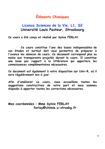 Éléments Chimiques Licence Sciences de la Vie, L1, S2 Université