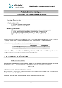 Modélisation quantique et réactivité Partie 1. Orbitales atomiques