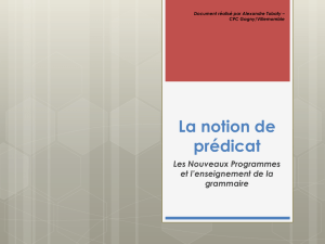 La notion de prédicat - Circonscription de Gagny