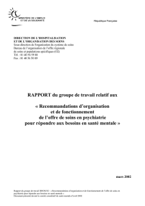 Organisation et fonctionnement de l`offre de soins en psychiatrie