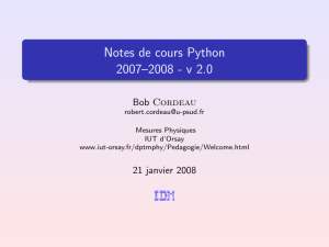 Notes de cours Python 2007--2008 - v 2.0