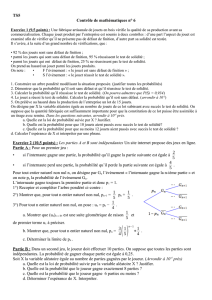 TS5 Contrôle de mathématiques n° 6 Exercice 2 ( 10,5 points) : Les