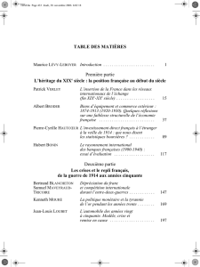 TABLE DES MATIÈRES Première partie L`héritage du XIXe siècle