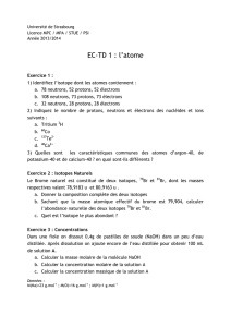 EC-TD 1 : l`atome - Université de Strasbourg