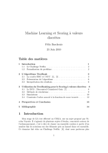 Machine Learning et Scoring `a valeurs discr`etes