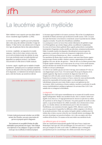 La leucémie aiguë myéloïde - Sociéte Française d`hématologie