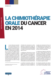 La chimiothérapie orale du cancer en 2014
