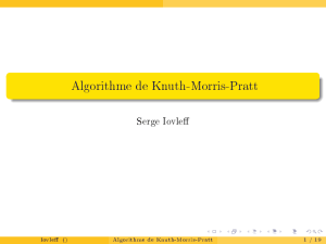 Algorithme de Knuth-Morris-Pratt - Département informatique de l`IUT