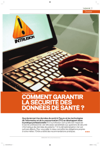 Comment garantir la seCurite des donnees de sante ?