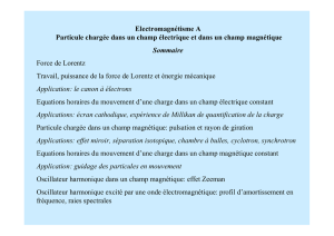 ELMA: particules chargées dans un champ électrique et