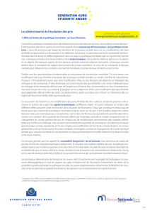 D&eacute;terminants de l`&eacute;volution des prix