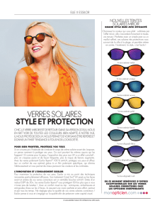 VERRES SOLAIRES STYLE ET PROTECTION