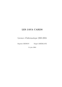 LES JAVA CARDS Licence d`Informatique 2003-2004