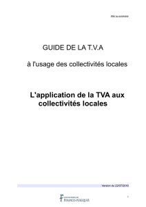 Deuxième partie : L`application de la TVA aux collectivités locales