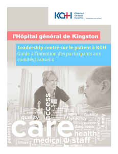 Kingston General Hospital Patient Centred Leadership l