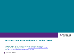 Perspectives Economiques – Juillet 2016