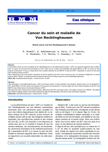 Cancer du sein et maladie de Von Recklinghausen Cas clinique