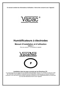 Notice générateur Vapac - Aqua-Real