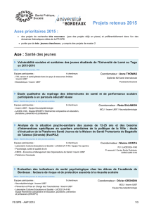 Projets retenus - Université de Bordeaux