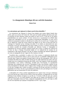 Le changement climatique dû aux activités humaines