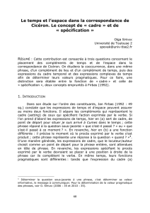 Le temps et l`espace dans la Correspondance de Cicéron. Le