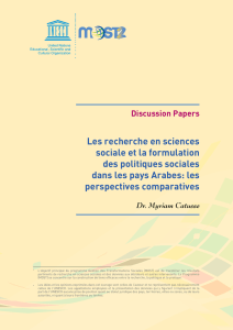 Les recherche en sciences sociale et la formulation des