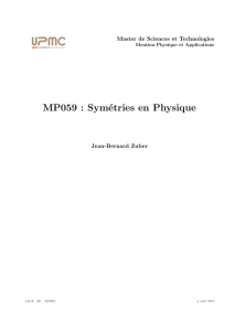 MP059 : Symétries en Physique