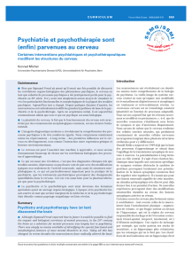 Psychiatrie et psychothérapie sont (enfin) parvenues au cerveau