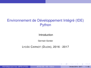 Environnement de Développement Intégré (IDE - gondor
